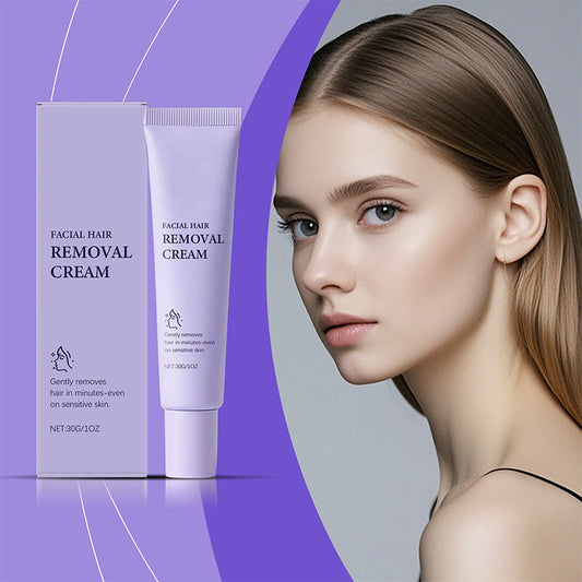 💖 Mild & Smärtfri Ansikts-Hårborttagningskräm – 100% Naturlig och Dermatologiskt Testad! 🌿✨