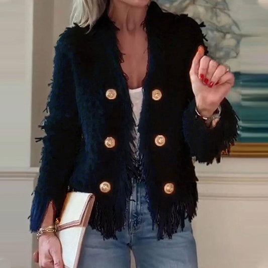 Women’s Chic Button Tassel Short Coat 🍂 – Luxe Details, Great for Autumn Daily Wear & Small Gatherings 🧥