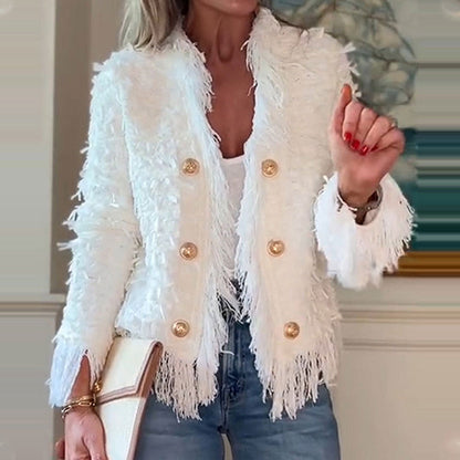 Women’s Chic Button Tassel Short Coat 🍂 – Luxe Details, Great for Autumn Daily Wear & Small Gatherings 🧥