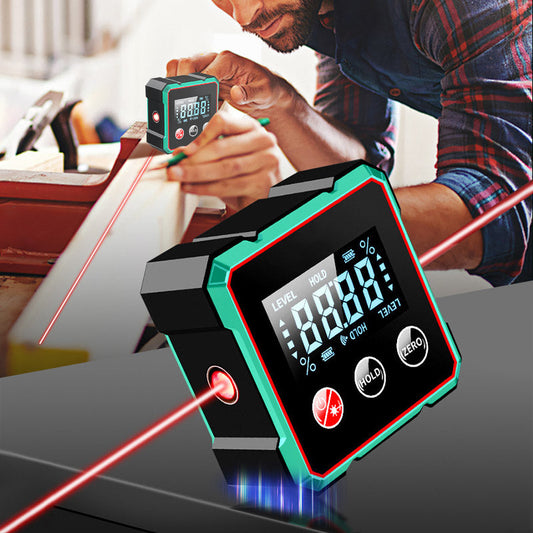📏 2-in-1 Magnetischer Digital-Laser-Neigungsmesser | Starker Magnet + Präzise Laser – Ideal für Wandmontage/Holzarbeiten🔧