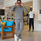 🔹 Herren Einfarbiges Set: Reißverschlussjacke & Hose – Saubere Silhouette, einfach zu tragen