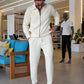 🔹 Herren Einfarbiges Set: Reißverschlussjacke & Hose – Saubere Silhouette, einfach zu tragen
