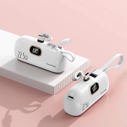 5000 mAh Mini Bärbar Powerbank - 22.5W Snabbladdning, Ultrakompakt för Resor