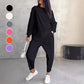 Damset med Långärmad Sweatshirt & Byxor – Oregelbunden Nederkant, Löstsittande