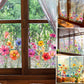 ✨SISTA DAGEN REA 50 % RABATT!💐Färgglad blomsterbukett fönsterdekal🖼️