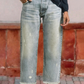 Retro-jeans för damer med raka ben och kort längd