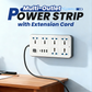Multi-Outlet Power Strip with Long Extension Cord – USB Charging Ports Included
