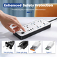 Multi-Outlet Power Strip with Long Extension Cord – USB Charging Ports Included