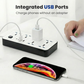Multi-Outlet Power Strip with Long Extension Cord – USB Charging Ports Included
