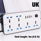 Multi-Outlet Power Strip with Long Extension Cord – USB Charging Ports Included