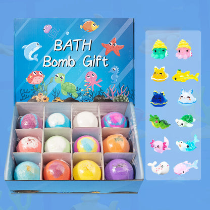 🛁 50% RABATT | 12 Badbomber med Leksak – Rolig & Hudvänlig för Barn