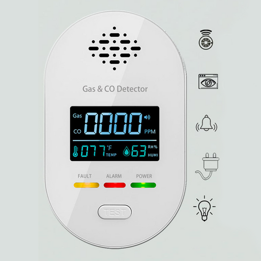 4-i-1 CO- och naturgasmottagare med stickpropp