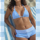 👙 50% RABATT | 2-delad bikinibaddräkt med rut- och randtryck • Justerbara band • Höftkorta trosor • Sommarstrandstil 🌊