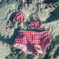 👙 50% RABATT | 2-delad bikinibaddräkt med rut- och randtryck • Justerbara band • Höftkorta trosor • Sommarstrandstil 🌊